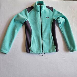 THE NORTH FACE Full Zip Fleece Mint Green and Black Womens XS